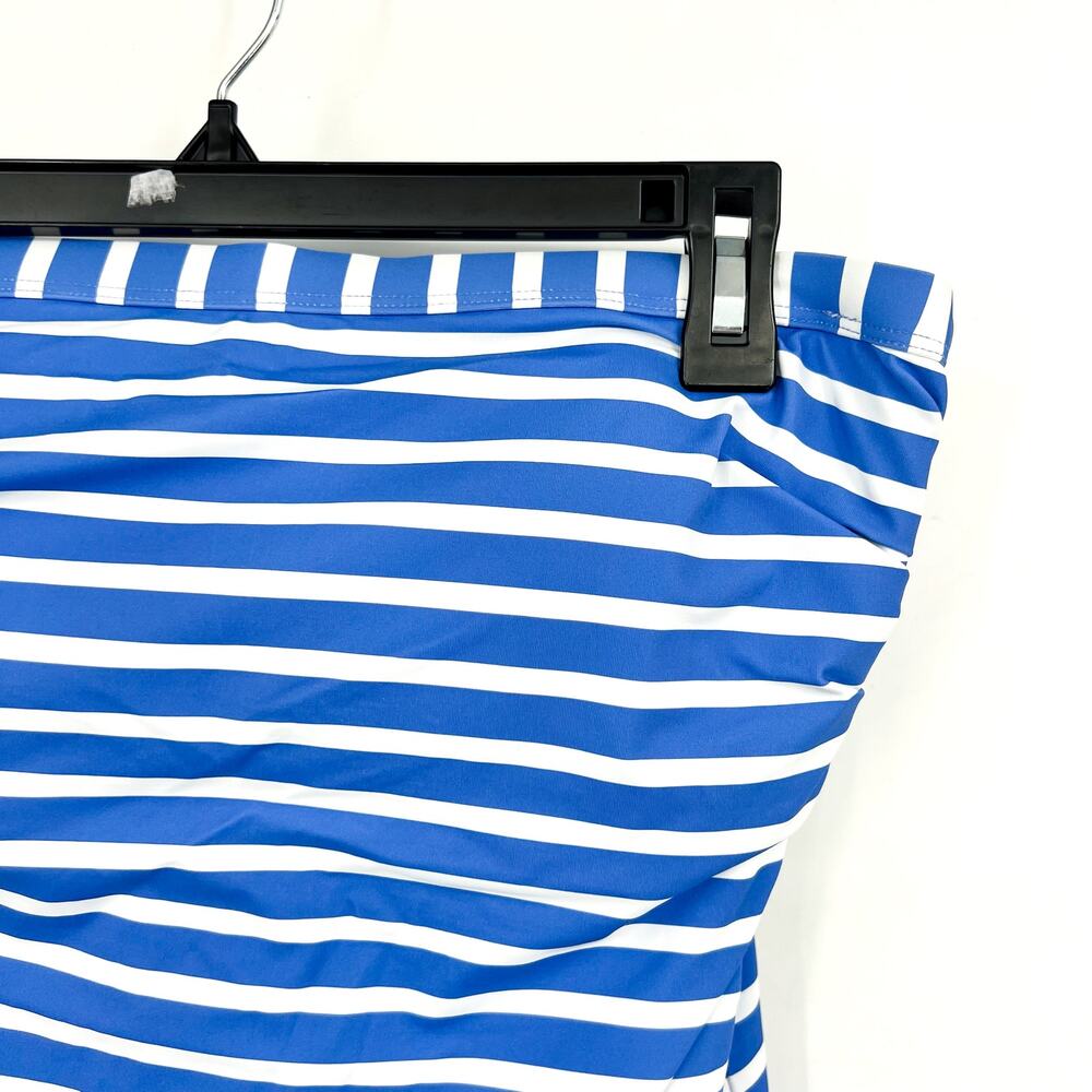 TOMMY BAHAMA Coastline Stripe Bandeau Tankini Top Medium Blue White NWT - Picture 5 of 12